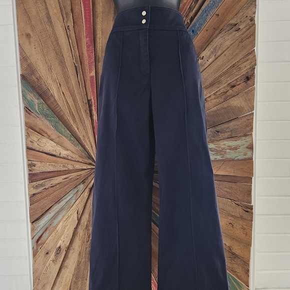 A.L.C. wide leg cropped high waist black cotton pants Sz 2 - Picture 1 of 12